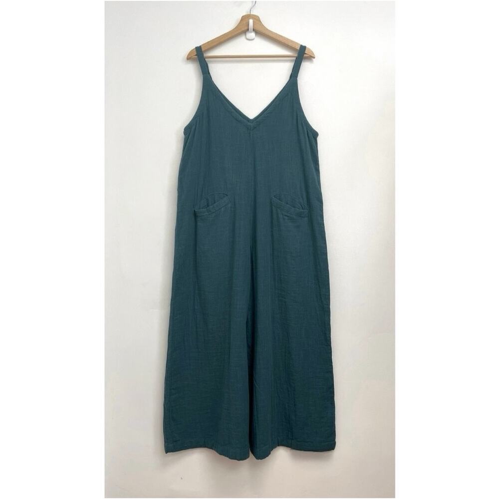 Natural Life Chelsea Wide Leg Oversized V-Neck Cotton Gauze Jumpsuit - Medium - Picture 2 of 12